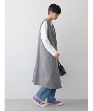 AMERICAN HOLIC ロングＶネックジレ Gray Mixture