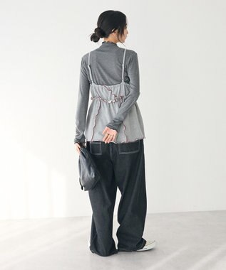 CRAFT STANDARD BOUTIQUE 配色メローキャミトップス Oatmeal