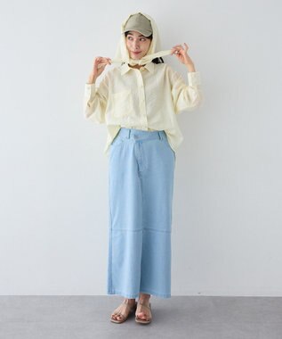CRAFT STANDARD BOUTIQUE 【2点SET】スカーフ付きシアーストライプシャツ Stripe Yellow