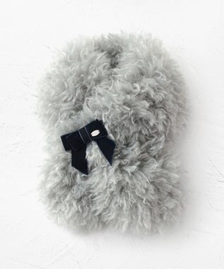 TOCCA 【ブローチ取り外し可】VELVET RIBBON FURTIPPET ティペット ブルー系