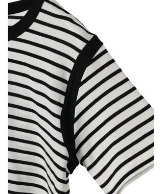 AMERICAN HOLIC バイカラーボーダーカットプルオーバー Border Black