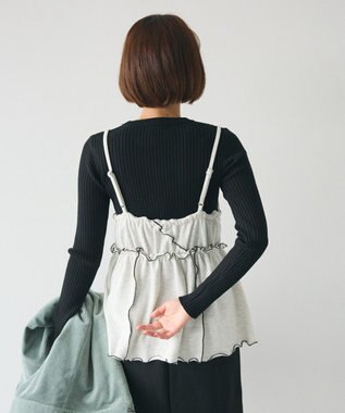 CRAFT STANDARD BOUTIQUE 配色メローキャミトップス Oatmeal