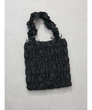 Green Parks ・ＱＵＯＮギャザーキルティングリボントートバッグ Black