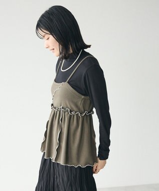 CRAFT STANDARD BOUTIQUE 配色メローキャミトップス Oatmeal