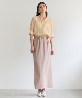 BEIGE， SPINEL / タックギャザー Iラインスカート Milk Tea