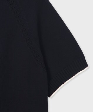 Paul Smith コットンアイレット ショートスリーブ カーディガン ネイビー