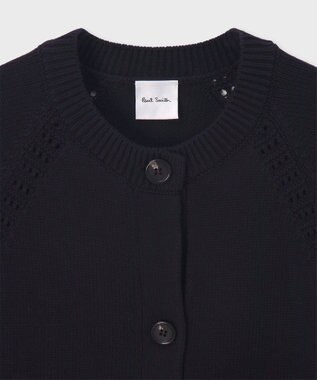 Paul Smith コットンアイレット ショートスリーブ カーディガン ネイビー