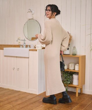 WEGO 【WEB限定/2025年秋冬新作】ニットワンピース ベージュ