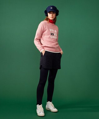 23区GOLF 【WOMEN】【蓄熱裏地付き】ウールブレンド クルーネック ニット ローズ系5