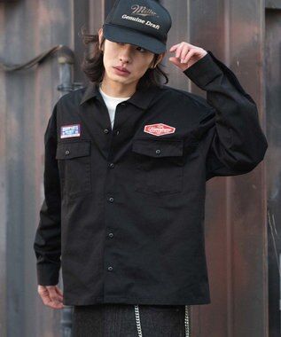 WEGO 【ユニセックス着用ITEM】ワッペンワークシャツ（LS） ブラック