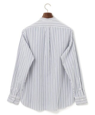 J.PRESS MEN ポプリンマルチストライプ バンドカラーシャツ ネイビー系1