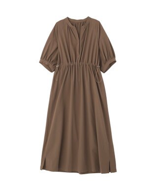 YECCA VECCA <<UVカット>>ドロストギャザー袖ワンピース Brown