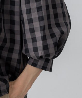 23区 L 【WEB&一部店舗限定】ブロックチェック フリル ブラウス モノトーンチェック