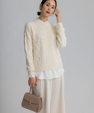 組曲 ポインテッドカラーボウタイ ブラウス アイボリー系