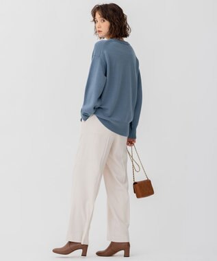 23区 【CLASSY.1月号掲載】ウールコード クルーネック ニット ブルーグレー系