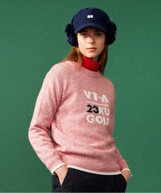 23区GOLF 【WOMEN】【蓄熱裏地付き】ウールブレンド クルーネック ニット ローズ系5