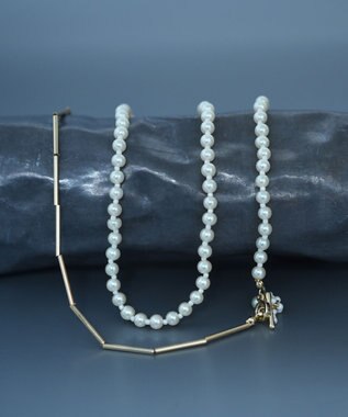 monshiro 【2WAY】ユキヤナギロング ネックレス ホワイト×ゴールド