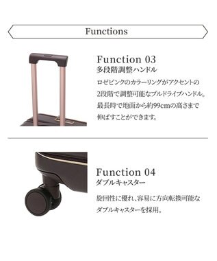 ACE BAGS & LUGGAGE Jewelna Rose エルダートローリー ボトルホルダー付 51~63L 05402 ジュエルナローズ cs ブラウン