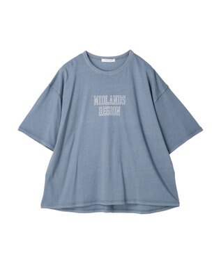 Green Parks ５分袖ピグメントロゴプルオーバー Blue