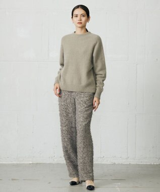 自由区 【SHIHOさん着用】カットジャカード パンツ モカ