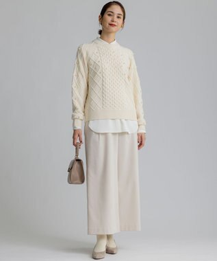 組曲 ポインテッドカラーボウタイ ブラウス アイボリー系