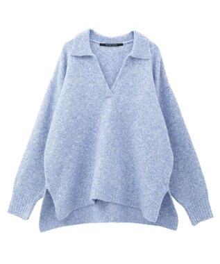 YECCA VECCA 襟付きVネックニット Blue