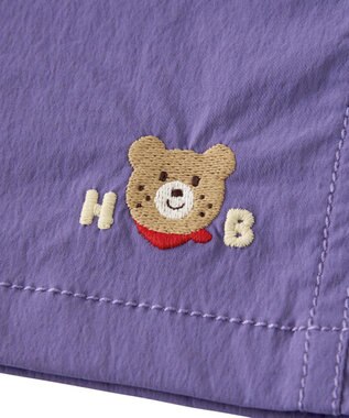 MIKI HOUSE HOT BISCUITS 【80-120cm】撥水素材 ワンポイント 5分丈パンツ パープル