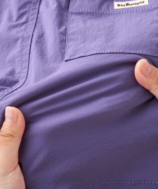 MIKI HOUSE HOT BISCUITS 【80-120cm】撥水素材 ワンポイント 5分丈パンツ パープル