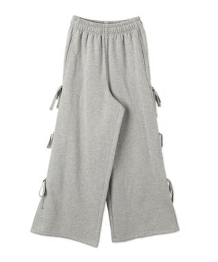 WEGO 【裏起毛】サイドリボンスウェットパンツ 杢グレー