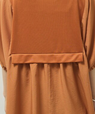 Green Parks ベスト風７分袖ドッキングプルオーバー Orange