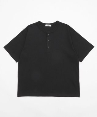 WEGO 【ユニセックス着用ITEM/MLサイズ展開】リラックスフィットヘンリーネックT（SS） ブラック