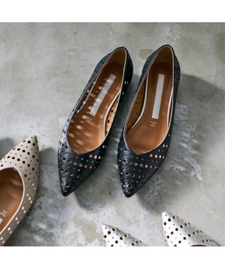 MODE ET JACOMO <MODE ET JACOMO>柔らかパンチングフラットパンプス