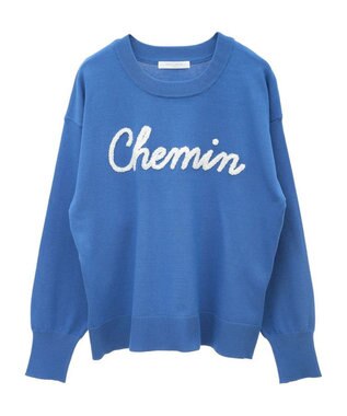 Green Parks 洗える　さがら刺しゅうロゴニットプル Blue