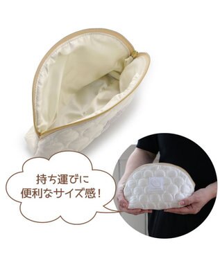 Mother garden しろたん キルティング ラウンド ポーチ 白~オフホワイト