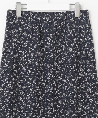 J.PRESS LADIES L 【洗える】 スパンローンフラワー フレアー スカート ネイビー系5