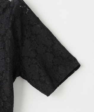 Feroux 【洗える】レース ブラウス ブラック系