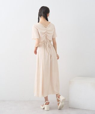 earth music&ecology ＳＥＴ２点ギャザーカットカーデ＋キャミワンピース Ivory