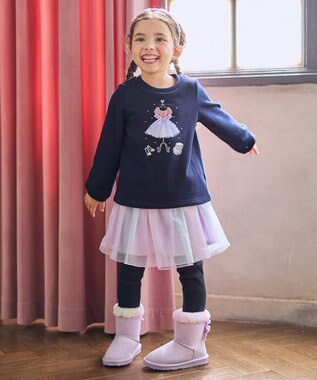 ANY KIDS ドレスモチーフ 裏シャギー トレーナー ネイビー