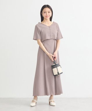 earth music&ecology ＳＥＴ２点ギャザーカットカーデ＋キャミワンピース Mocha