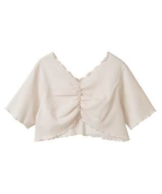 earth music&ecology ＳＥＴ２点ギャザーカットカーデ＋キャミワンピース Ivory