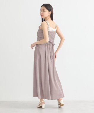 earth music&ecology ＳＥＴ２点ギャザーカットカーデ＋キャミワンピース Mocha