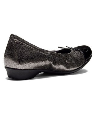 ASICS WALKING ペダラ レディース 2E 2.0cmヒール ガンメタル×ブラック(エナメル)