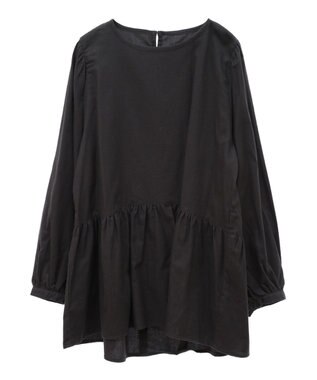 CRAFT STANDARD BOUTIQUE ボリュームスリーブウエストギャザーチュニック Charcoal Gray