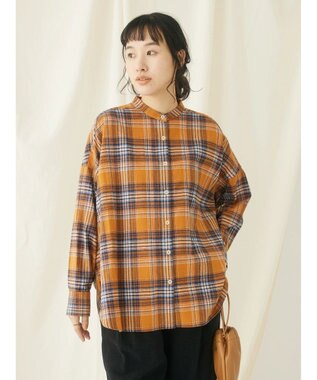 CRAFT STANDARD BOUTIQUE チェックバンドカラーサークルブラウス