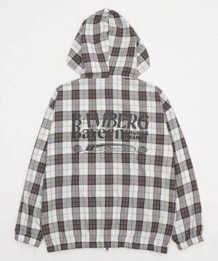 WEGO 【ユニセックス着用ITEM/MLサイズ展開】チェックグラフィックZIPパーカー（LS） ホワイトチェック1