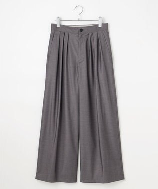 #Newans 【洗濯機可/しわになりにくい】ベリーワイドパンツ チャコール