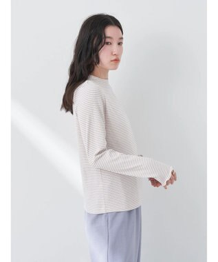 earth music&ecology マイクロボーダーリブプルオーバー Cream