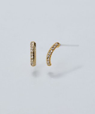 Phoebe 【金属アレルギー対応】テクスチャードスパークビジューピアス/ニッケルフリー ゴールド