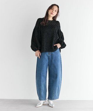 #Newans 【洗える】フィラッフィギャザースリーブブラウス ブラック