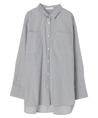 Green Parks 胸元ポケットイージーケアストライプシャツ Green